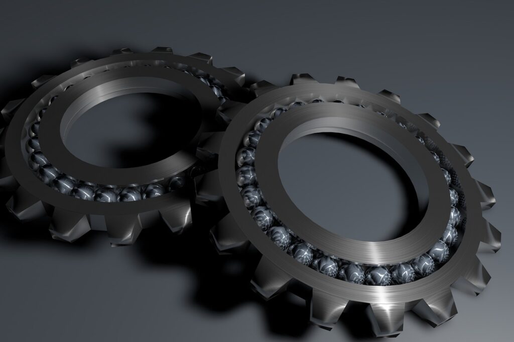bearing, gear rack, metal, bearing ball, technology